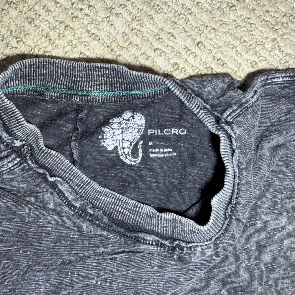 Pilcro Muscle Tank Women Medium Black Excellent Acid Wash Slub Cotton Tee - Picture 3 of 5